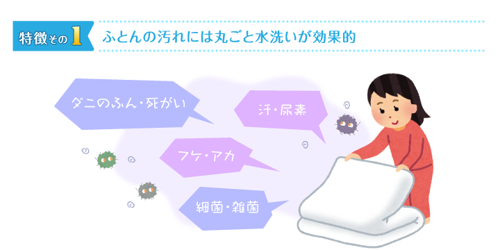 ふとんの汚れには丸ごと水洗いが効果的